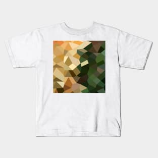 Bronze Yellow Abstract Low Polygon Background Kids T-Shirt